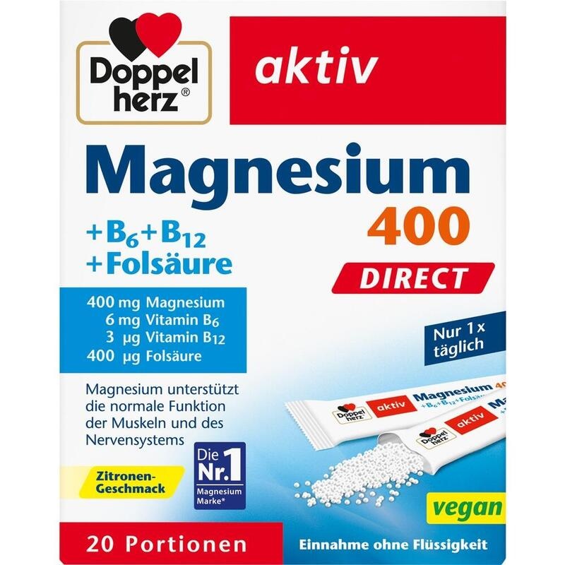DOPPELHERZ Magnesium+B Vitamine DIRECT Pellets
