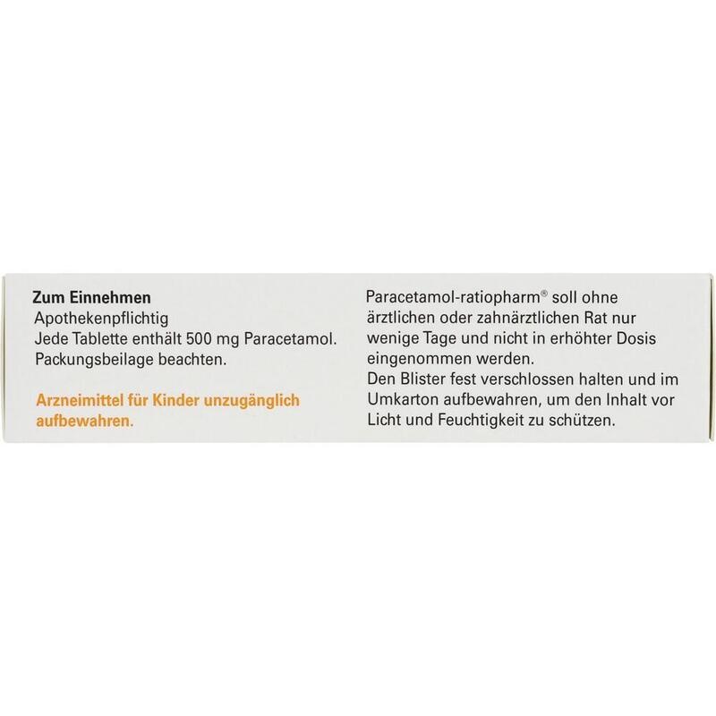 PARACETAMOL-ratiopharm 500 mg Tabletten