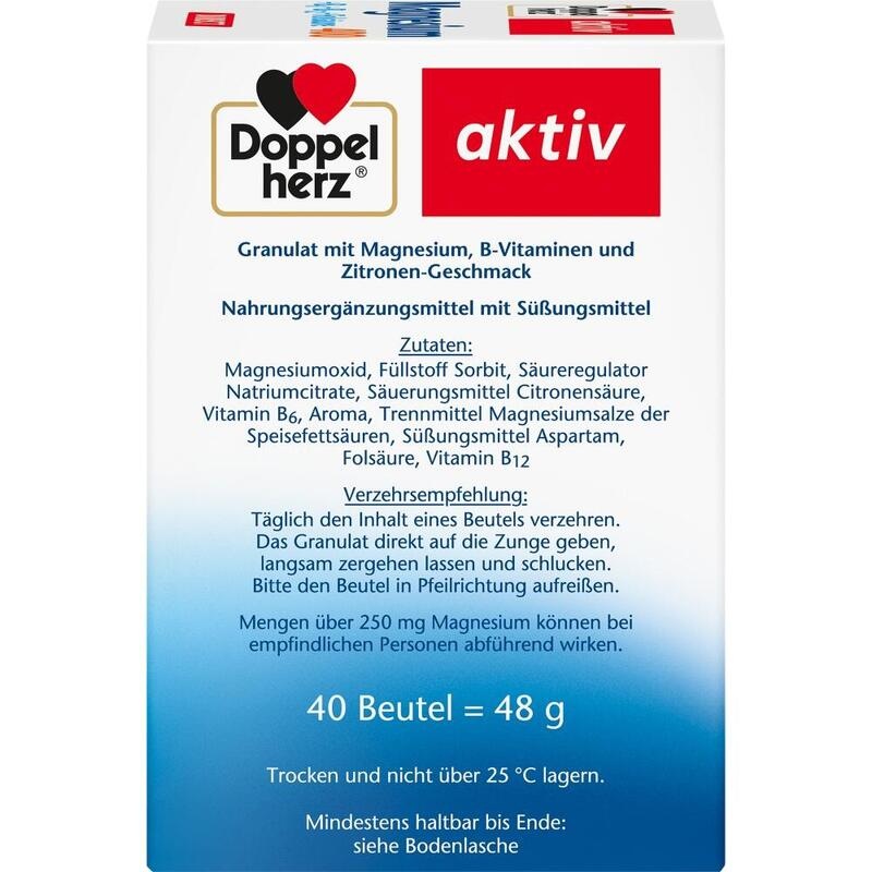 DOPPELHERZ Magnesium+B Vitamine DIRECT Pellets