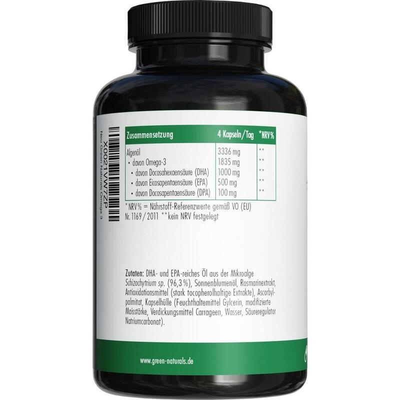 GREEN NATURALS Omega-3 Kapseln 1835 mg vegan+DHA