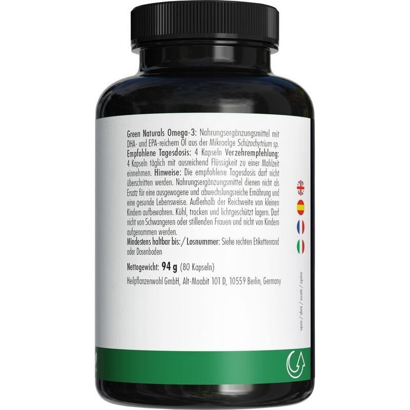 GREEN NATURALS Omega-3 Kapseln 1835 mg vegan+DHA